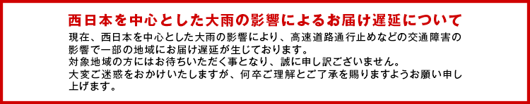 大雨による遅延のお知らせ